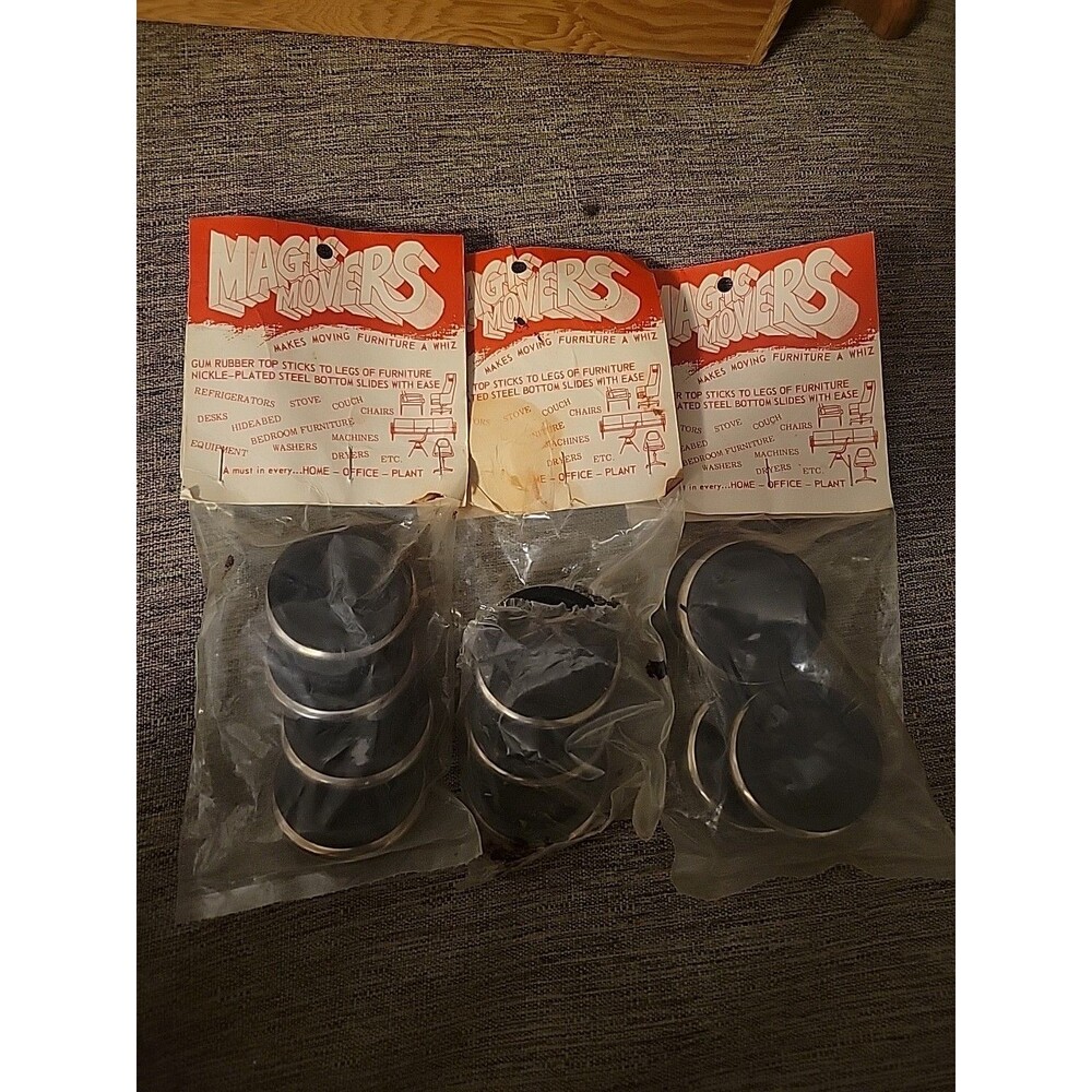 Lot Of 11 Magic Movers Vtg Gum Rubber Nickel Plated Steel Furniture Mover SD USA